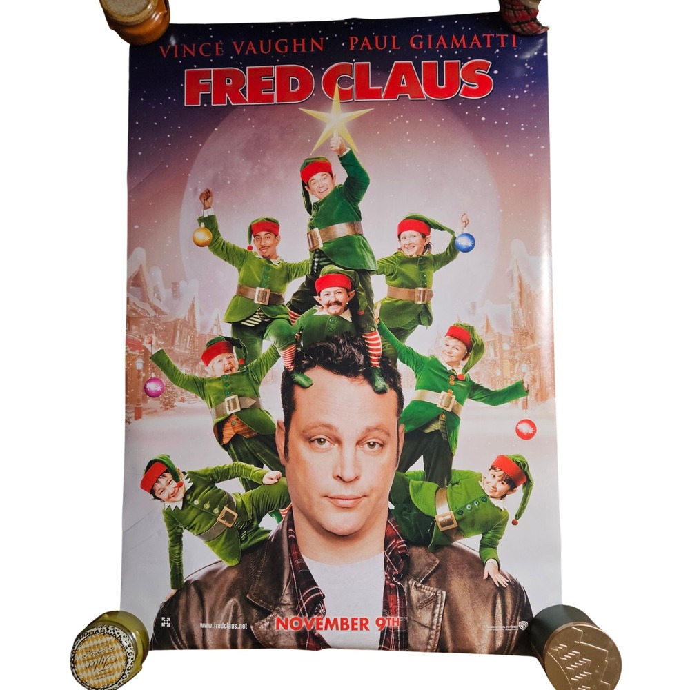 Fred Claus 2007 Promo Movie‎ Poster 27x40 Vince Vaughn Paul Giamatti D/S